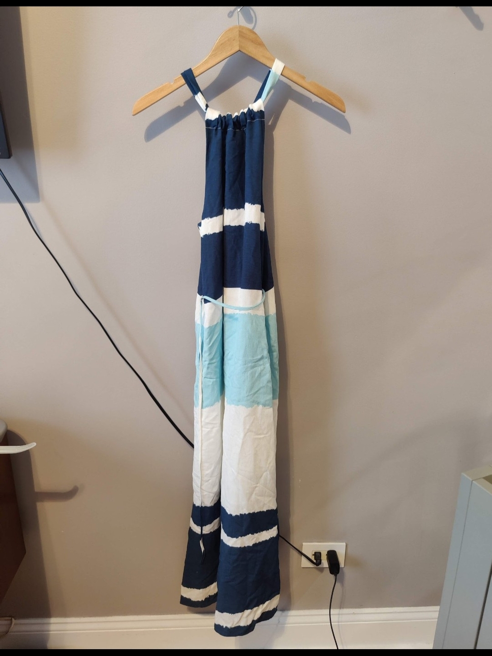 NWT Banana Republic Navy, Light Blue, and White Maxi Dress